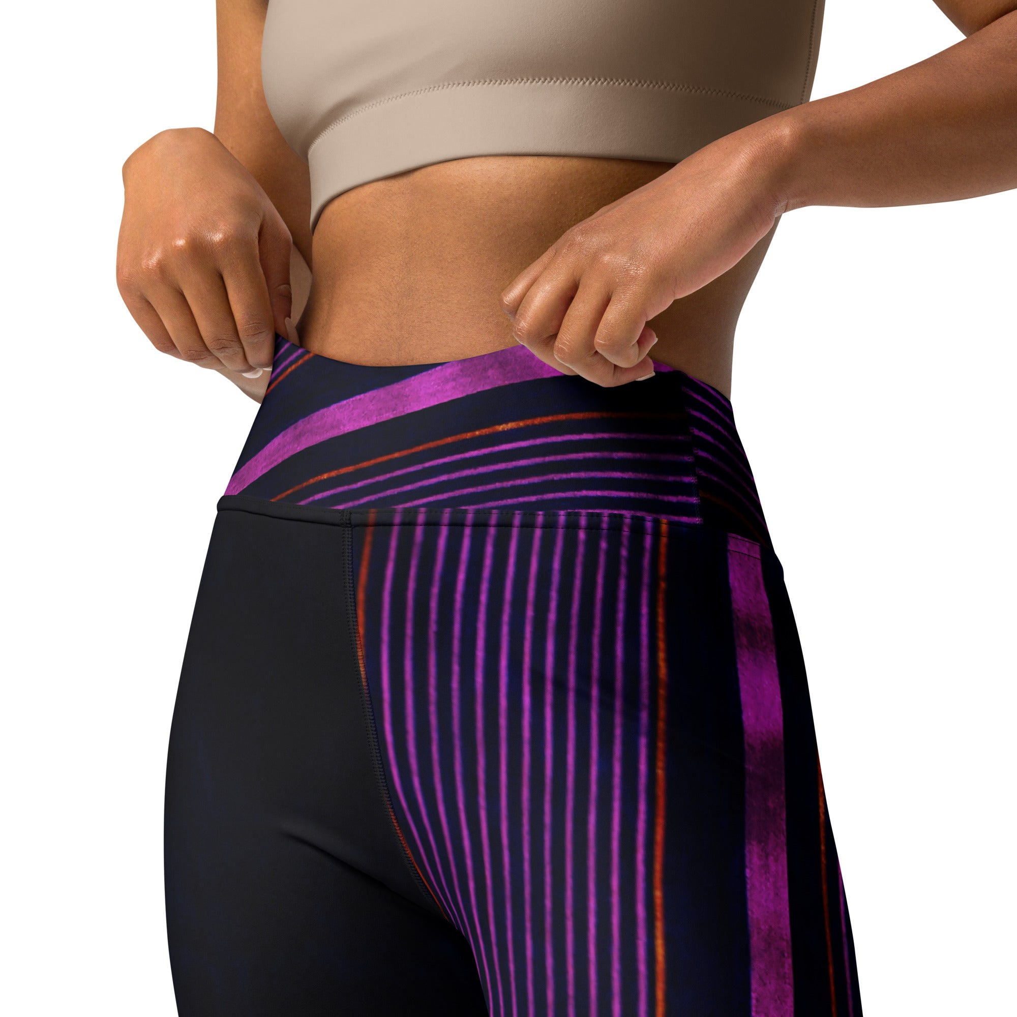 Dance Leggings. Yoga Pants. Gym or Workout High Waist Leggings. "Peppermint" Streetwear by WickedYo.